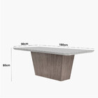 Mesa Para Sala De Jantar Aida 180cm Mdf Canto Copo Com Vidro