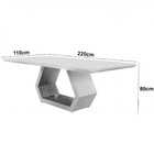 Mesa Para Sala De Jantar Ane 220cm Madeira Tampo Barril Lamin