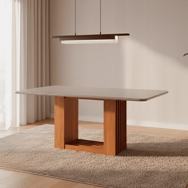 Mesa Para Sala De Jantar Ariela 210 Cm Cinamomo/ Offwhite