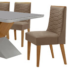 Mesa Para Sala De Jantar Aster 180cm Mdf Canto Copo Com Vidro