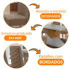 Mesa Para Sala De Jantar Aster 180cm Mdf Canto Copo Com Vidro