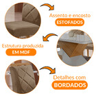 Mesa Para Sala De Jantar Aster 180cm Mdf Canto Copo Com Vidro