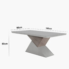 Mesa Para Sala De Jantar Aster 180cm Mdf Canto Copo Com Vidro