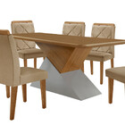 Mesa Para Sala De Jantar Aster 180cm Mdf Tampo Laminado Canto