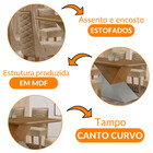 Mesa Para Sala De Jantar Aster 180cm Mdf Tampo Laminado Canto