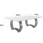 Mesa Para Sala De Jantar Bali 220cm Madeira Com Vidro Moderna