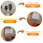 Mesa Para Sala De Jantar Bali 220cm Madeira Com Vidro Moderna