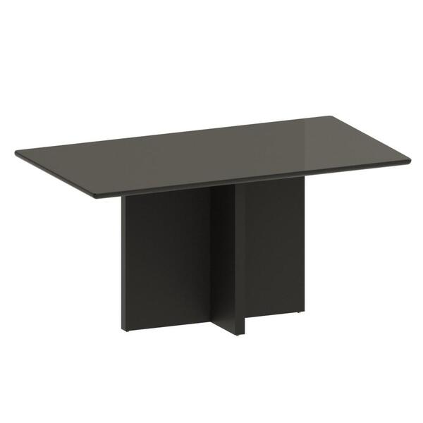 Mesa Para Sala De Jantar Brittany 1.6 Preto Tampo Em Vidro