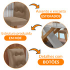 Mesa Para Sala De Jantar Carol 180cm Mdf Canto Copo Com Vidro