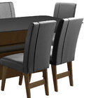 Mesa Para Sala De Jantar Com 06 Cadeiras Palermo Cedro/cinza/