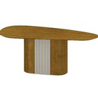 Mesa Para Sala De Jantar Com Tampo De Vidro Dacota Freijó/off