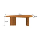 Mesa Para Sala De Jantar Com Tampo Orgânico 75x180x90cm Freijó