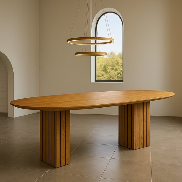 Mesa Para Sala De Jantar Com Tampo Orgânico 75x180x90cm Freijó