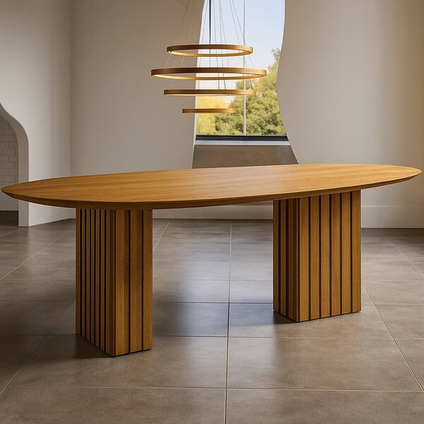 Mesa Para Sala De Jantar Com Tampo Orgânico 75x200x100cm Frei