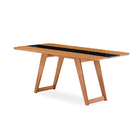 Mesa Para Sala De Jantar Com Vidro Amêndoa/preto Herval