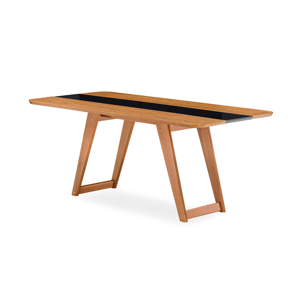 Mesa Para Sala De Jantar Com Vidro Amêndoa/preto Herval