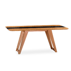 Mesa Para Sala De Jantar Com Vidro Amêndoa/preto Herval