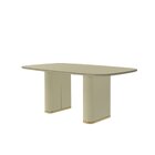 Mesa Para Sala De Jantar Com Vidro Lintz Off White/bege/doura