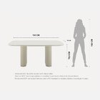 Mesa Para Sala De Jantar Com Vidro Lintz Off White/bege/doura