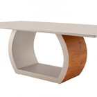 Mesa Para Sala De Jantar Ellis 220cm Em Madeira Com Vidro Mod