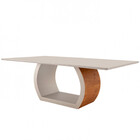 Mesa Para Sala De Jantar Ellis 220cm Em Madeira Com Vidro Mod