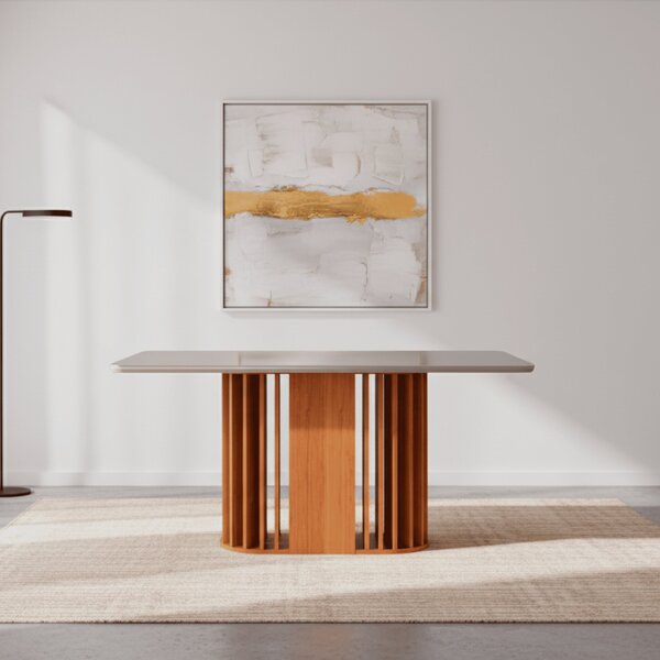 Mesa Para Sala De Jantar Julieta 160 Cm Cinamomo/ Offwhite