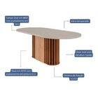 Mesa Para Sala De Jantar Julieta 210 Cm Oval Cinamomo/ Offwhi