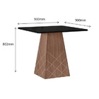 Mesa Para Sala De Jantar Líbia 0,90 X 0,90 Amêndoa