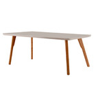 Mesa Para Sala De Jantar Malta 160cm Madeira Com Vidro Modern