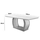 Mesa Para Sala De Jantar Milena 180cm Em Mdf E Vidro Com Cant
