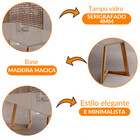 Mesa Para Sala De Jantar Munique 180cm Madeira Com Vidro Mode