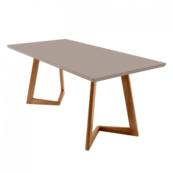 Mesa Para Sala De Jantar Munique 180cm Madeira Com Vidro Mode