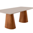 Mesa Para Sala De Jantar Noronha 180cm Madeira Com Vidro Mode