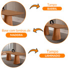 Mesa Para Sala De Jantar Noronha 220cm Madeira Tampo Barril L