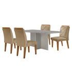 Mesa Para Sala De Jantar Olímpia 120cm Mdf Canto Copo Com Vid