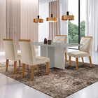 Mesa Para Sala De Jantar Olímpia 120cm Mdf Canto Copo Com Vid