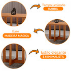 Mesa Para Sala De Jantar Patros 120cm Madeira Tampo Barril La