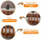 Mesa Para Sala De Jantar Patros 220cm Madeira Com Vidro Moder