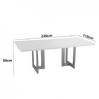 Mesa Para Sala De Jantar Patros 220cm Madeira Com Vidro Moder