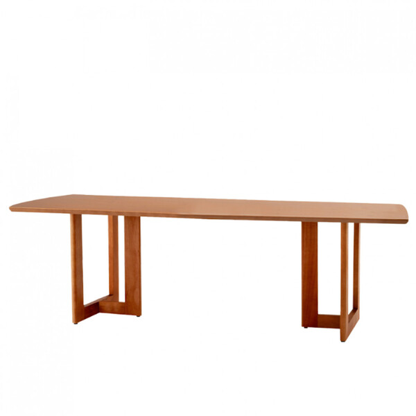 Mesa Para Sala De Jantar Patros 220cm Madeira Tampo Barril La