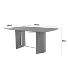 Mesa Para Sala De Jantar Pillar 180cm Madeira Tampo Barril La