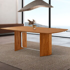 Mesa Para Sala De Jantar Pillar 180cm Madeira Tampo Barril La