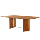 Mesa Para Sala De Jantar Pillar 220cm Madeira Tampo Barril La