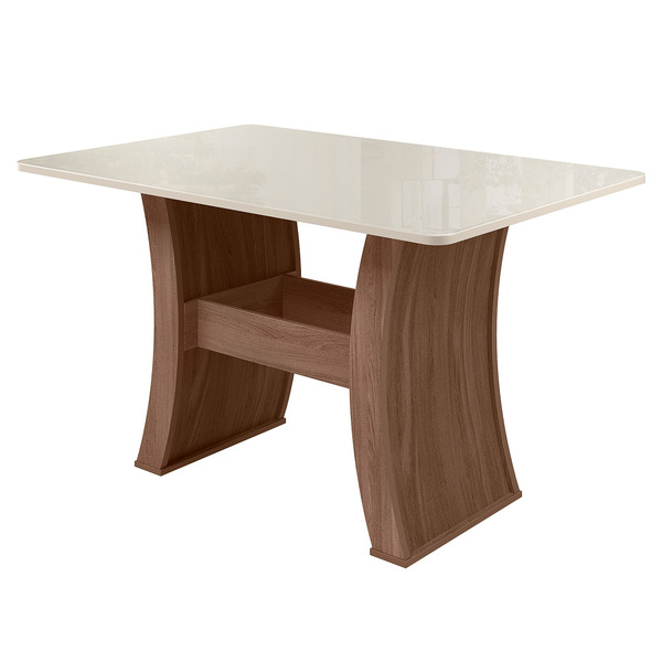 Mesa Para Sala De Jantar Polônia 1,35 X 0,90 Amêndoa