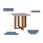 Mesa Para Sala De Jantar Quadrada Com Vidro 95cm Flora Cinamo