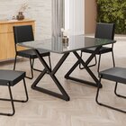 Mesa Para Sala De Jantar Retangular 120x90cm Mdf Com Vidro Im