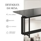 Mesa Para Sala De Jantar Retangular 120x90cm Mdf Com Vidro Pé