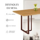Mesa Para Sala De Jantar Retangular 160x90cm Mdf Lunna Marrom