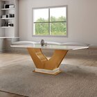 Mesa Para Sala De Jantar Retangular Tampo Com Vidro Safira Ca