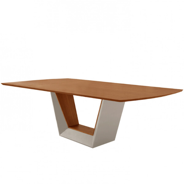 Mesa Para Sala De Jantar Rubi 220cm Madeira Tampo Barril Lami
